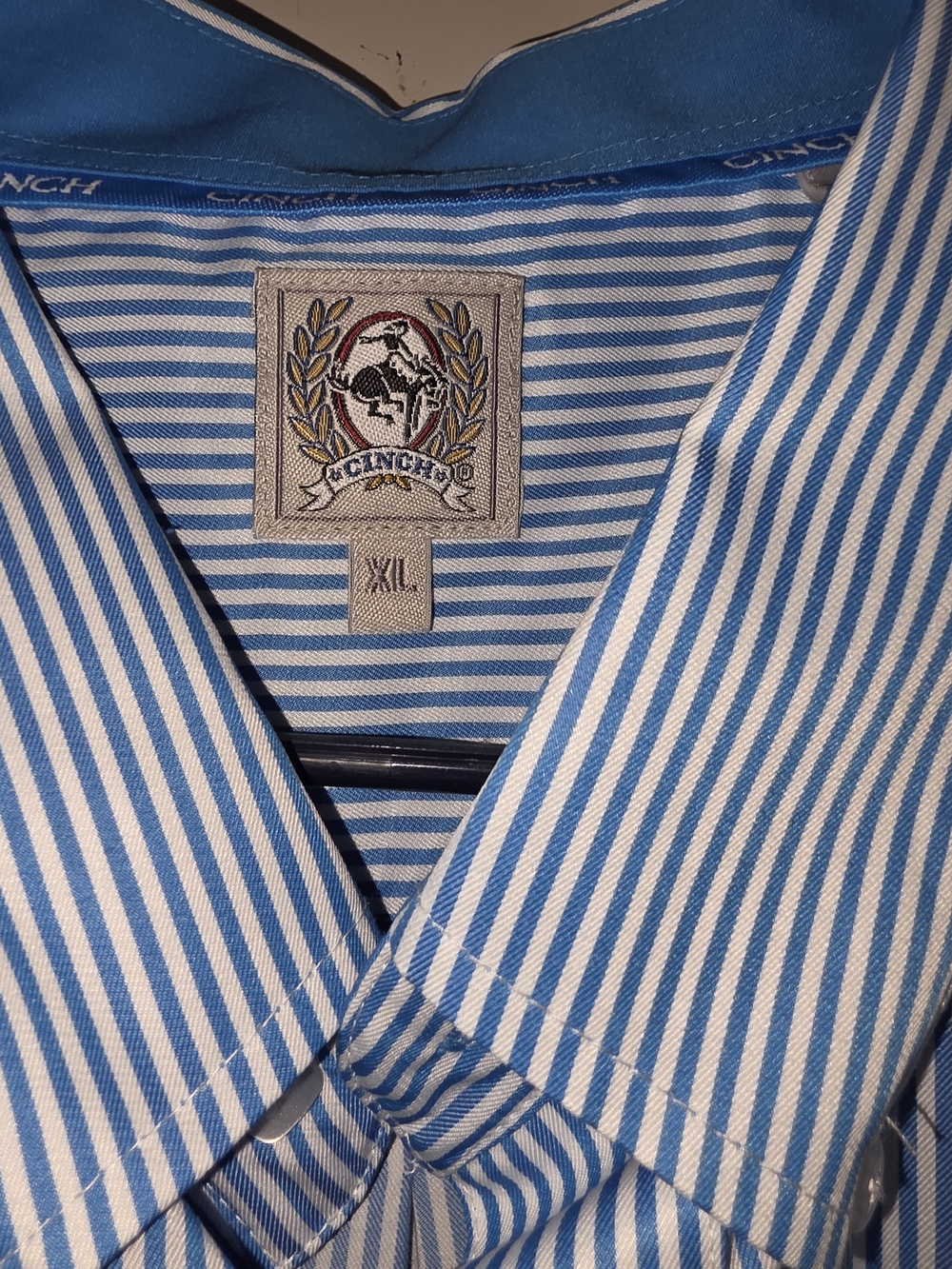 Cinch Men's Blue Stripe Button-Up Shirt